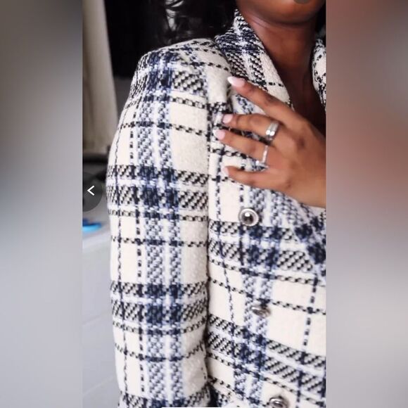 Primark Double Breasted Blazer in Navy and White size 12 - Picture 7 of 16